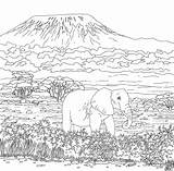 Mount Kilamanjaro Coloring Kilimanjaro Designlooter 04kb 1000 sketch template