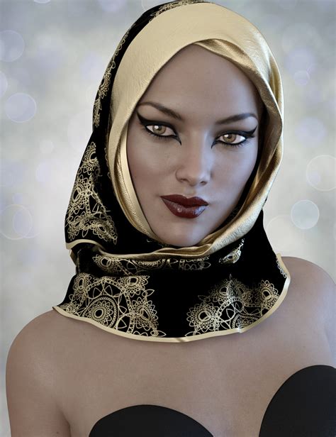 x fashion hijab for genesis 3 female s daz 3d