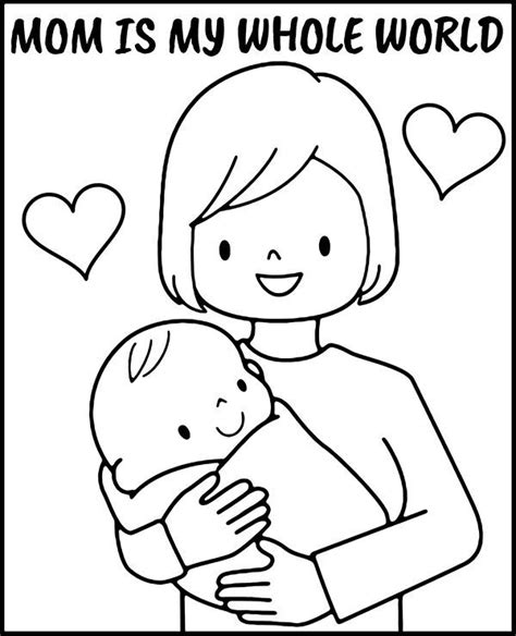 mom  baby coloring pages coloring home