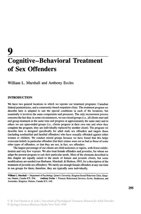 Cognitive Behavioral Therapy For Sex Offenders Xxx Porn Library