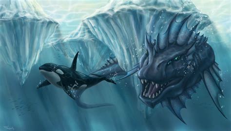 fantasy sea monster hd wallpaper