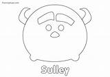 Tsum Coloring Sulley sketch template