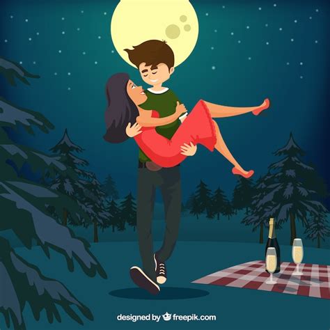 romantic couple illustration free vector