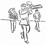 Marching Band Drawing Tuba Sketch Music Folk Outline Vector Silhouette Performes Kiss Sousaphone Illustrations Drawings Getdrawings Vectors Watercolor Player Clipart sketch template