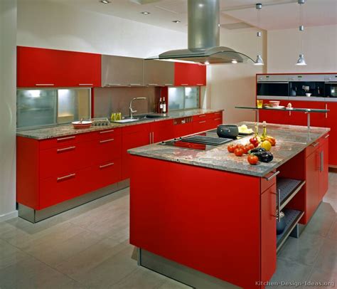 pictures  kitchens modern red kitchen cabinets