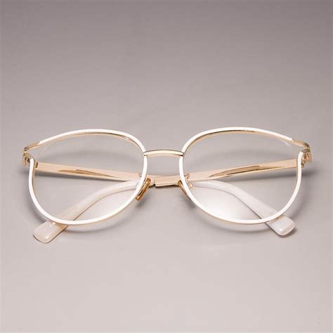 ladies cat eye glasses frames for women metal frame uv400 designer opt