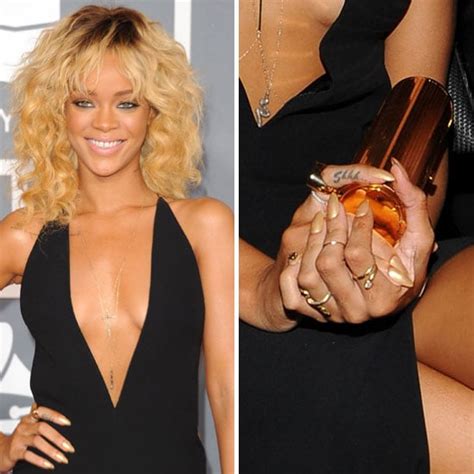 rihanna s gold grammy nail polish featured 24 carat gold and retailed
