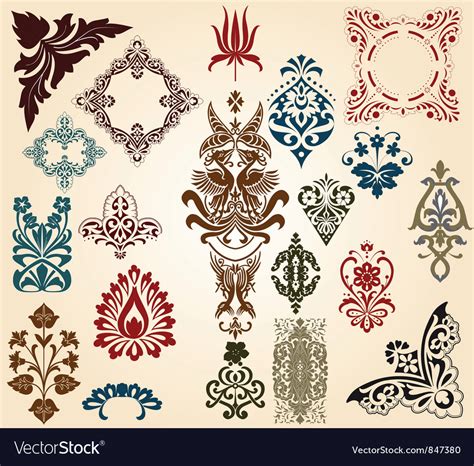 floral motifs royalty  vector image vectorstock