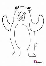 Preschool Bear Coloring Kids Bubakids Print sketch template