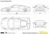 Ferrari 458 Drawings Lamborghini Car Blueprints Drawing Blueprint Orthographic Model Cars 3d Carro Carros Scale Sketch Italia Chevrolet Camaro Modelagem sketch template