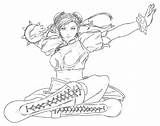 Fighter Chun Colorir Desenhos Ryu Ken Sagat Outros Chunli Lineart sketch template