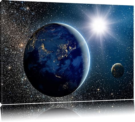 earth  space canvas xxl huge pictures completely framed  stretcher art print  wall