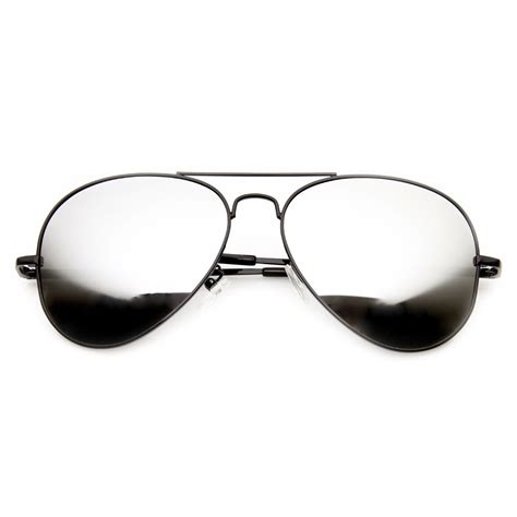 Premium Military Mirrored Lens Metal Aviator Sunglasses Metal Aviator