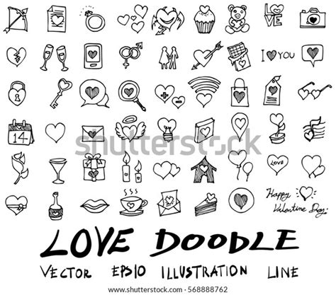 Love Doodle Icon Set Isolated Vector Stock Vector Royalty Free 568888762