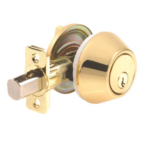 ace mobile home polished brass solid brass single cylinder deadbolt ace hardware