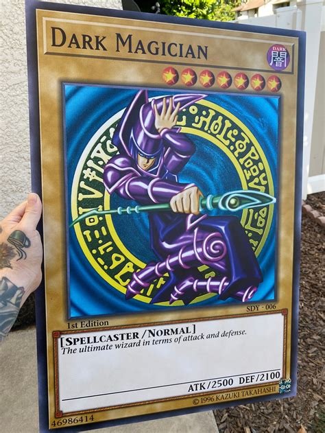 jumbo dark magician sdy  st edition  inches  sided etsy