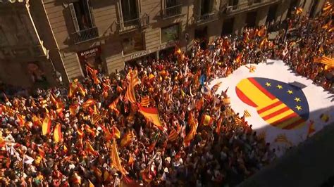 demonstratie  barcelona tegen afscheiding van spanje