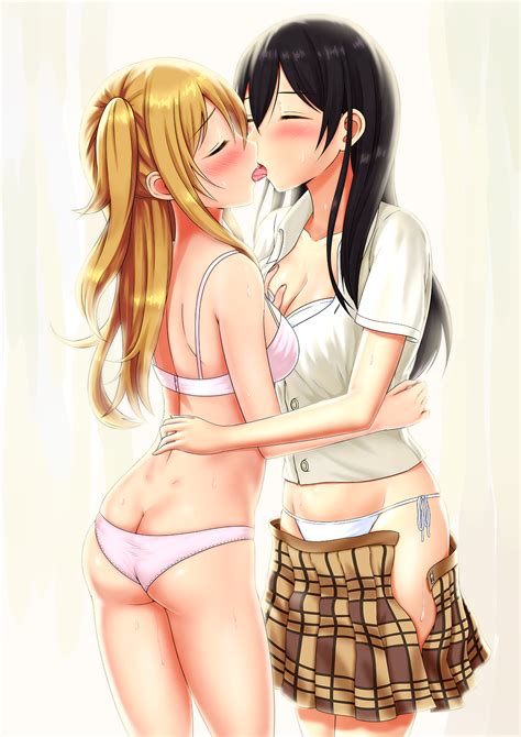 rule 34 aihara mei aihara yuzu black hair blonde hair citrus