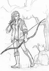 Katniss Everdeen Juegos Catching Hambre Peeta Mockingjay Getdrawings sketch template