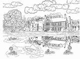Coloring Pages Colouring Adults Scenery Beautiful Printable Kids Nature Scene Adult Landscape Travelling Travel Intheplayroom Sheets Color House Print Fall sketch template