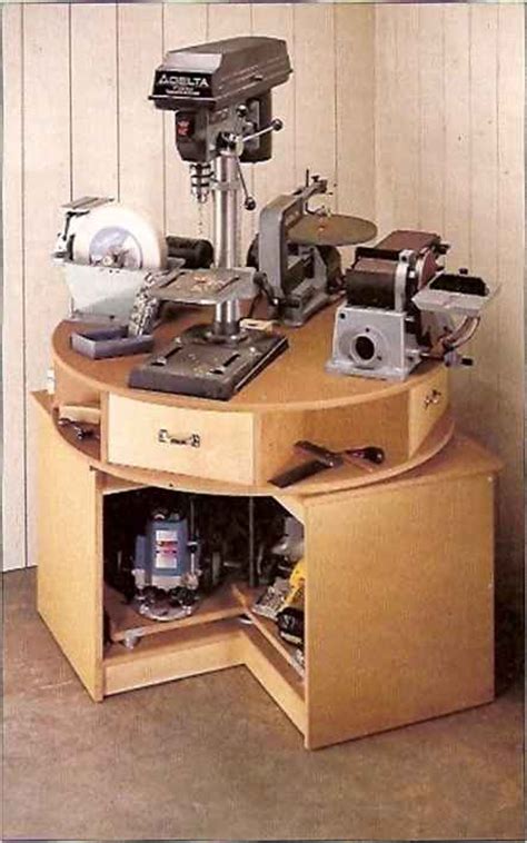 revolving tool station shop power tools woodworking