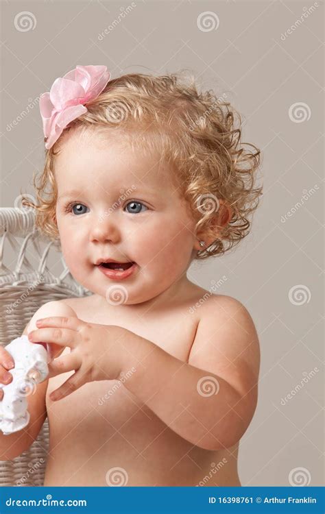 year  baby girl stock image image  funny laugh