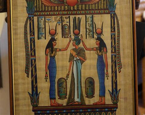 Papyrus Painting Cleopatra Egyptian Art On Papyrus