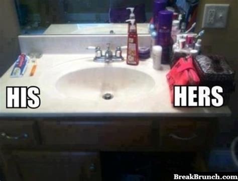 His Vs Her In The Bathroom