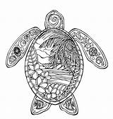 Turtles Mandala Sheets Ausmalbilder Hawaiian Schildkröte Aboriginal Zentangel Zentangle Dover Oceanne Freeman sketch template
