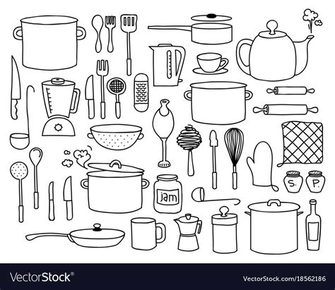 colouring pages  kitchen utensils subeloa