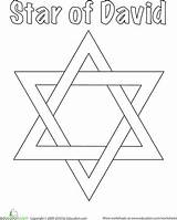 Star David Coloring Pages Kids Jewish Worksheets Education Crafts Printable Template Pattern Choose Board Symbols Colouring sketch template