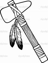 Tomahawk Native American Indian Feathers Coloring Clipart Pages Drawing Template Feather Clip Vector Illustration Head Stock Cherokee Indians Girl Templates sketch template