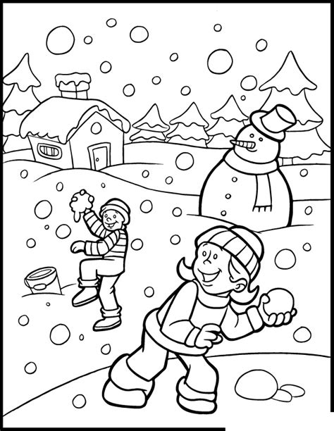 coloring pages winter season nature printable coloring pages