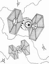 Fighter Tie Coloring Printable Wars Star sketch template