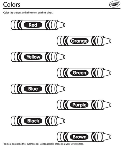 color  crayons coloring page crayolacom