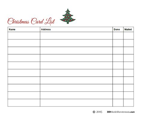 christmas card list  deliberate mom