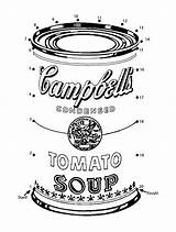 Soup Coloring Template Warhol Campbell Pages Campbells Printable Colouring Cans Artist History Choose Board sketch template