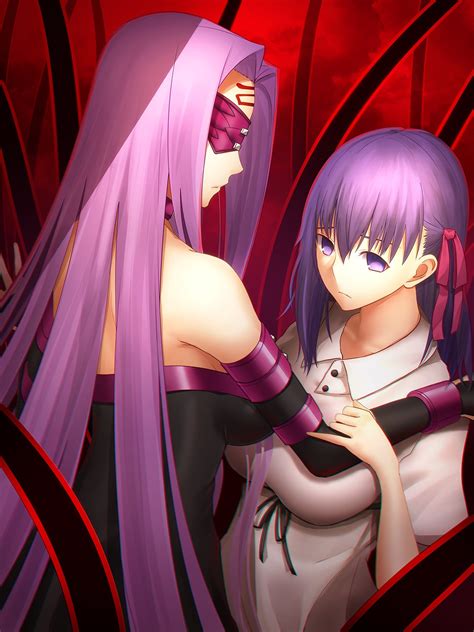 Fate Series White Dress Blindfold Purple Hair Fate Stay Night Red