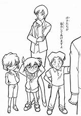 Conan Detective Animato Cartone Página sketch template