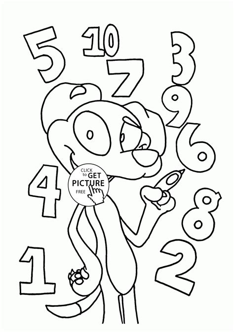 numbers  funny dog coloring pages  kids counting numbers