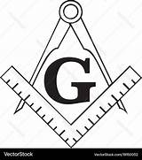 Masonic Compass Square Symbol Vector Freemason sketch template