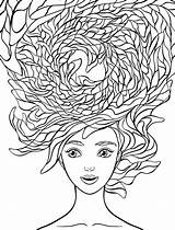 Coloring Pages Hair Crazy Adult Long Wacky Nerd Beautiful Adults Printable Animal Girl Color Nerdymamma Getcolorings Print Wednesday People Mandala sketch template