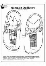Coloring Quillwork Moccasin sketch template