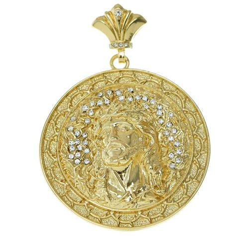 jesus gold medallion pendant pendants