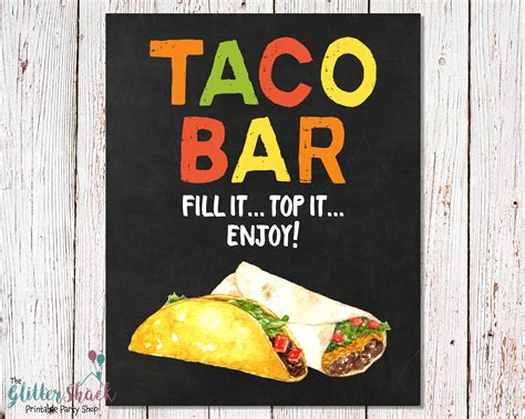 printable taco bar sign