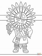 Kachina Doll Coloring Native Pages American Indian Navajo Drawing Printables Printable Blanket Designs India Flag Americans Archaeology Pueblo Books Kokopelli sketch template