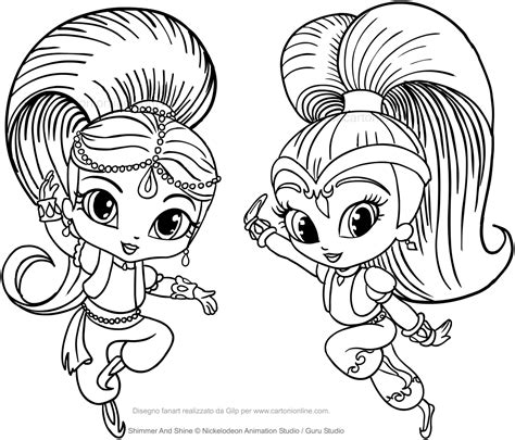 shimmer  shine coloring pages  getdrawings