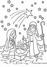 Geburt Weihnachten Malvorlage Ausmalbilder Christi Josef sketch template