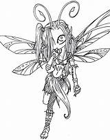 Coloring Pages Fairy Dark Luna Lines sketch template