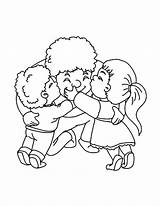 Hugging Hugged Kids sketch template